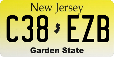 NJ license plate C38EZB