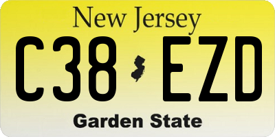 NJ license plate C38EZD
