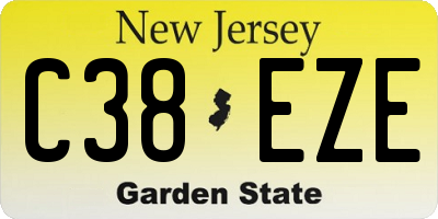 NJ license plate C38EZE
