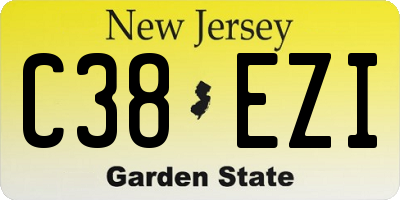 NJ license plate C38EZI