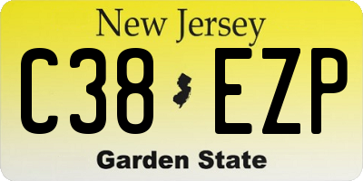 NJ license plate C38EZP