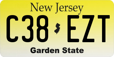 NJ license plate C38EZT