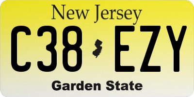 NJ license plate C38EZY