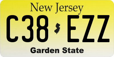 NJ license plate C38EZZ