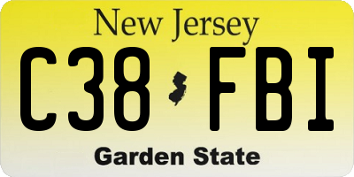 NJ license plate C38FBI