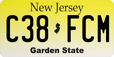 NJ license plate C38FCM