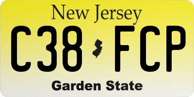NJ license plate C38FCP