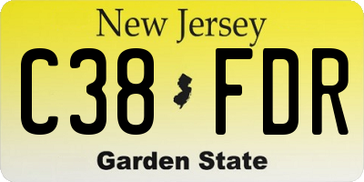 NJ license plate C38FDR