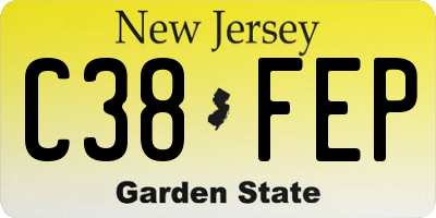 NJ license plate C38FEP