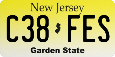 NJ license plate C38FES