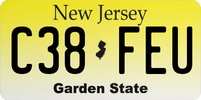 NJ license plate C38FEU