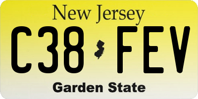 NJ license plate C38FEV