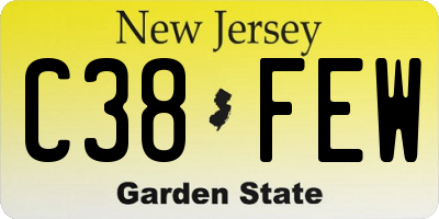NJ license plate C38FEW