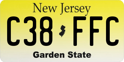 NJ license plate C38FFC