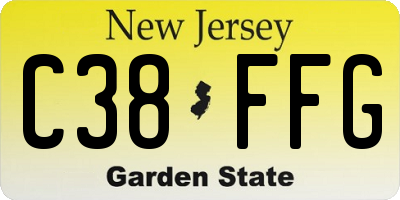 NJ license plate C38FFG