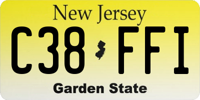 NJ license plate C38FFI