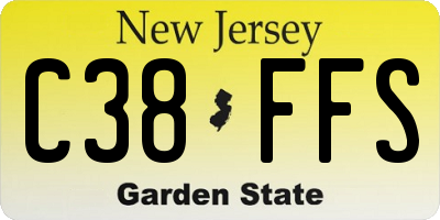 NJ license plate C38FFS