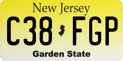 NJ license plate C38FGP