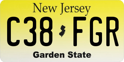 NJ license plate C38FGR