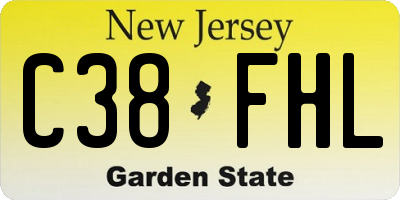 NJ license plate C38FHL