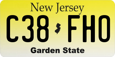 NJ license plate C38FHO