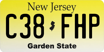 NJ license plate C38FHP