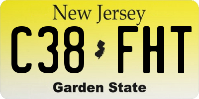 NJ license plate C38FHT
