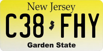 NJ license plate C38FHY