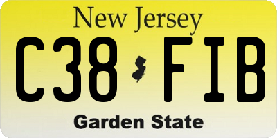 NJ license plate C38FIB