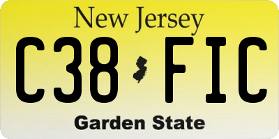 NJ license plate C38FIC
