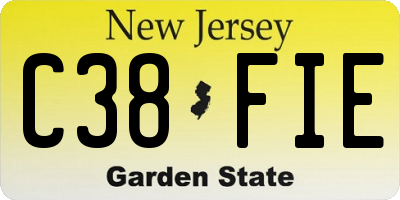 NJ license plate C38FIE