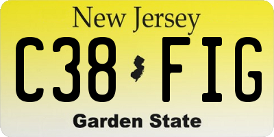 NJ license plate C38FIG