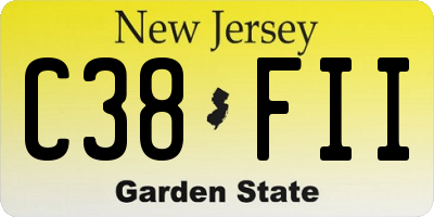 NJ license plate C38FII