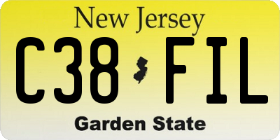 NJ license plate C38FIL