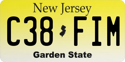 NJ license plate C38FIM
