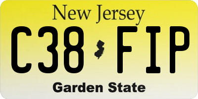 NJ license plate C38FIP