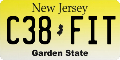 NJ license plate C38FIT