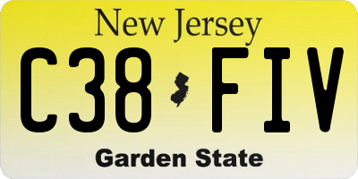 NJ license plate C38FIV