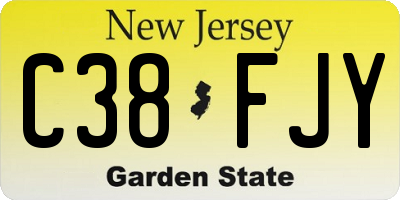 NJ license plate C38FJY