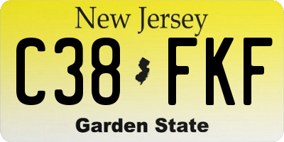 NJ license plate C38FKF