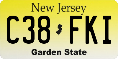 NJ license plate C38FKI