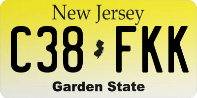 NJ license plate C38FKK