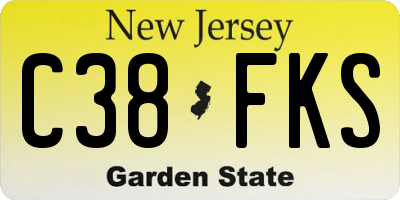 NJ license plate C38FKS