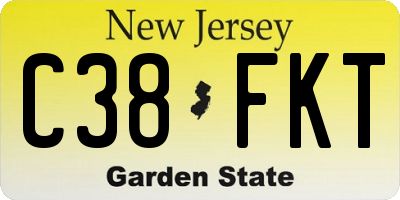 NJ license plate C38FKT