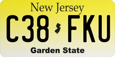 NJ license plate C38FKU