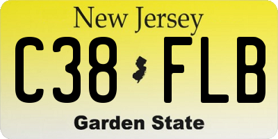 NJ license plate C38FLB