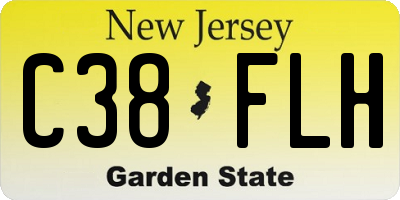 NJ license plate C38FLH