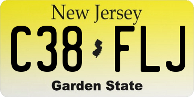 NJ license plate C38FLJ
