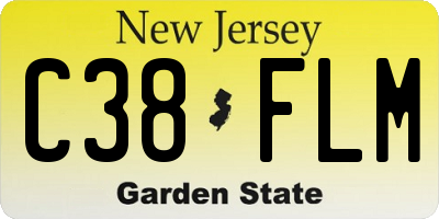 NJ license plate C38FLM