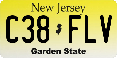 NJ license plate C38FLV